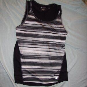 Size medium black white tank top womens athletic work out shirt